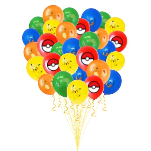 30 Stück Luftballon Set, Luftballon Geburtstag, Ballon Geburtstag Deko Set, Latexballons Geburtstag Party Set, Anime Cartoon Thema Deko Party Geburtstagsdeko Für Kindergeburtstag von Thingehoy
