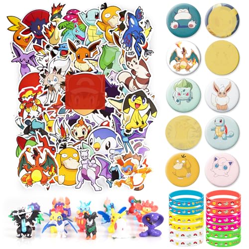 Thingehoy 96Pcs Spielzeug Set, Party Set Geburtstag, 50PC Aufkleber Kinder+24PC Minifiguren Zufällig+12PC Armband Silikon+12PC Abzeichen, Mitgebsel Kindergeburtstag Geburtstagsdeko Thingehoy 96Pcs Spielzeug Set, Party Set Geburtstag, 50PC Aufkleber Kinder+24PC Minifiguren Zufällig+12PC Armband Silikon+12PC Abzeichen, Mitgebsel Kindergeburtstag Geburtstagsdeko von Thingehoy