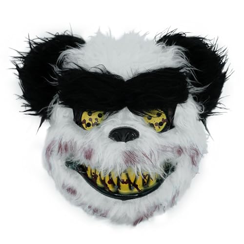 Think Jeck! Maske Panda Teddybär Kostüm Zubehör gruselig Horror Halloween Karneval (Panda) von Think Jeck!