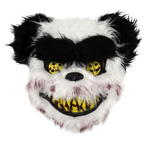 Think Jeck! Maske Panda Teddybär Kostüm Zubehör gruselig Horror Halloween Karneval (Panda) von Think Jeck!