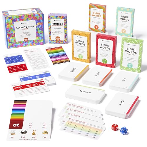 Think Tank Scholar Ultimate Learn to Read Bundle (620 Sichtwörter, 122 Telefonregeln mit Präfixen und Suffixen), 1600+ Wörter, 36 lustige Spiele, 36 Lehrmethoden, 2 Alphabetwürfel, Pre-K – 3. Klasse 4 von Think Tank Scholar