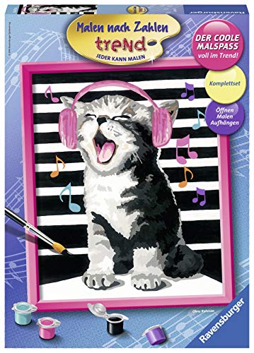 Ravensburger Malen nach Zahlen 28431 - Singing Cat - Für Erwachsene und Kinder ab 12 Jahren von ThinkFun
