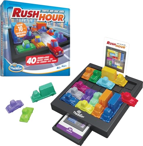 ThinkFun Rush Hour® - Das geniale Stauspiel. Logikspiel Kinder und Erwachsene, ab 8 Jahren. Inklusive 10 zusätzlicher Aufgaben, Amazon Sonderedition von ThinkFun