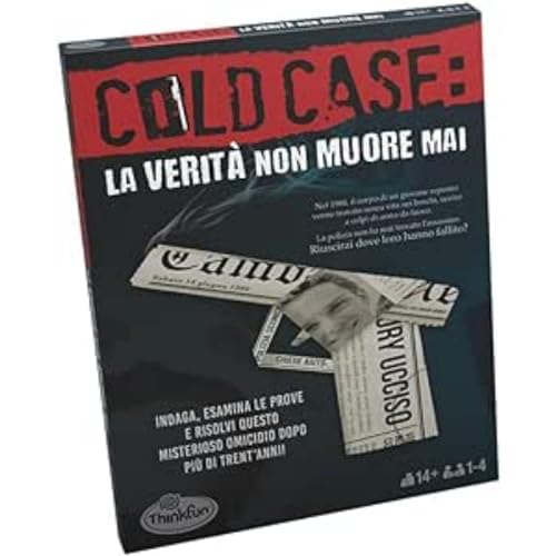 Think Fun - Cold Case 1, Die Wahrheit Niemals stirbt, italienische Version, 1-4 Spieler, Empfohlenes Alter 14 Jahre, 76466 2, Mehrfarbig von ThinkFun