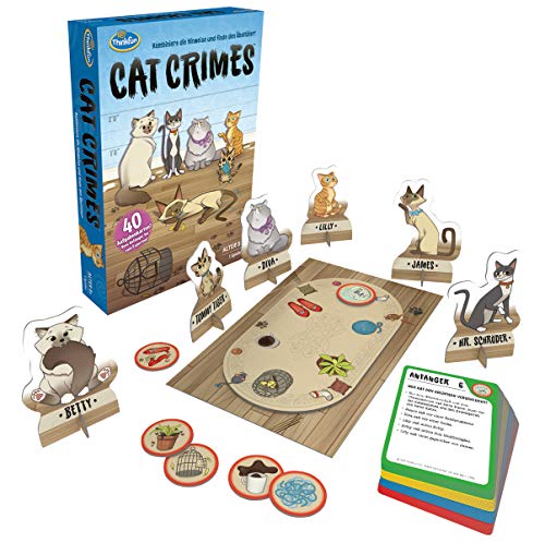 ThinkFun - 76366 Cat Crimes - Das flauschige und freche Kombinations- und Deduktionsspiel mit Katzen. Finde den Übeltäter von ThinkFun