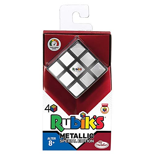 ThinkFun - 76430 - Rubiks Cube Metallic - Der Klassiker, der original Rubik's Zauberwürfel mit Metallic-Effekt. Das Sammlerobjekt für jeden Rubiks-Fan ab 8 Jahren. von ThinkFun