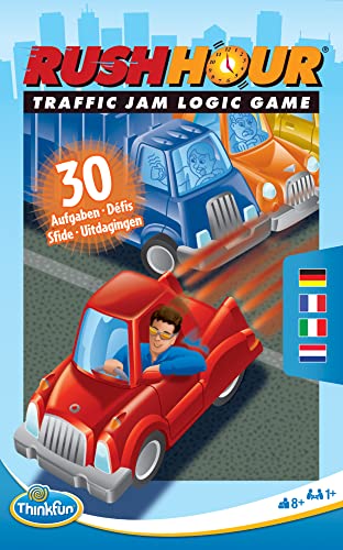 ThinkFun - 76439 - Rush Hour Mitbringspiel - Das bekannte Logikspiel im kompakten Format als Reisespiel für Kinder und Erwachsenen ab 8 Jahren von ThinkFun