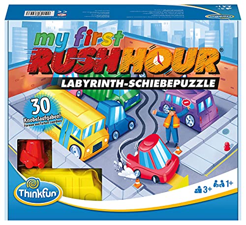 ThinkFun 76443 - My first Rush Hour - Das bekannte Stau-Spiel für Kinder ab 3 Jahren, Logikspiel für 1 Spieler, mit Aufgaben für Anfänger und Experten von ThinkFun