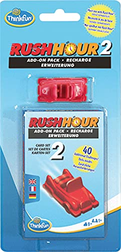 ThinkFun - 76451 - Rush Hour 2 - Erweiterung für das original Rush Hour. Ein Add-on mit neuen Herausforderungen für Jungen und Mädchen ab 8 Jahren., Rot von ThinkFun