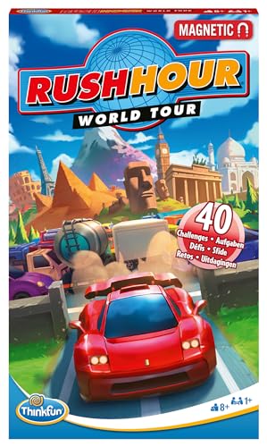 ThinkFun - 76544 – Rush Hour World Tour - Das magnetische Reise-Knobelspiel. Perfekt für die Reise und als Geschenk! von ThinkFun