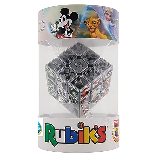 ThinkFun - 76545 - Rubik's Cube Disney 100 - Der Disney-Cube im exklusiven Platin-Look, zum 100 jährigen Disney-Jubiläum. EIN Sammlerstück und Denkspiel für Erwachsene und Kinder ab 8 Jahren von ThinkFun