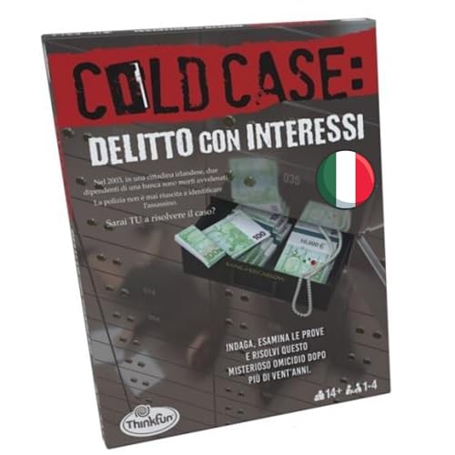 ThinkFun - Cold Case 3: Escape Room, Delitto Con Interesse, Ermittlungsspiel für die ganze Familie, 1-4 Spieler, originelle Muttertagsgeschenke, italienische Ausgabe von ThinkFun