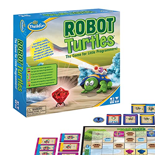 Robot Turtles, ein Kinderspiel bei dem Kinder ab 4 Jahre mit Spaß und spielerisch erstes Programmieren lernen. von ThinkFun