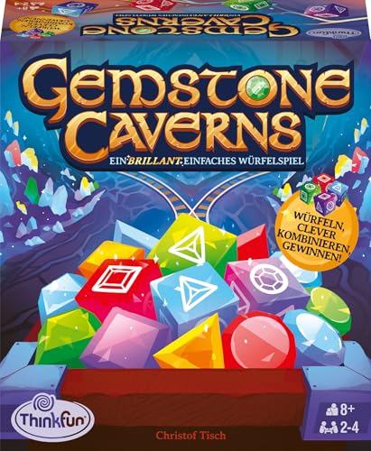 Thinkfun - 76605 - Gemstone Caverns - Das Roll & Write Strategiespiel von ThinkFun