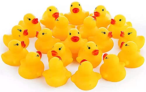ThinkMax Badeente 24er Set, Quietscheentchen für Badewanne, und Deko, gelb von ThinkMax