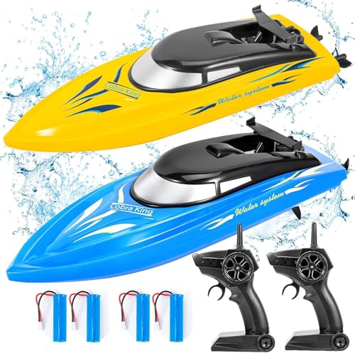 ThinkMax Ferngesteuertes Boot, ferngesteuerte Boote für Kinder und Erwachsene, 10 km/h, 2,4 G Hochgeschwindigkeits-Fernbedienungsboot, schnelle RC-Boote für Pools und Seen mit 4 wiederaufladbaren ThinkMax Ferngesteuertes Boot, ferngesteuerte Boote für Kinder und Erwachsene, 10 km/h, 2,4 G Hochgeschwindigkeits-Fernbedienungsboot, schnelle RC-Boote für Pools und Seen mit 4 wiederaufladbaren von ThinkMax