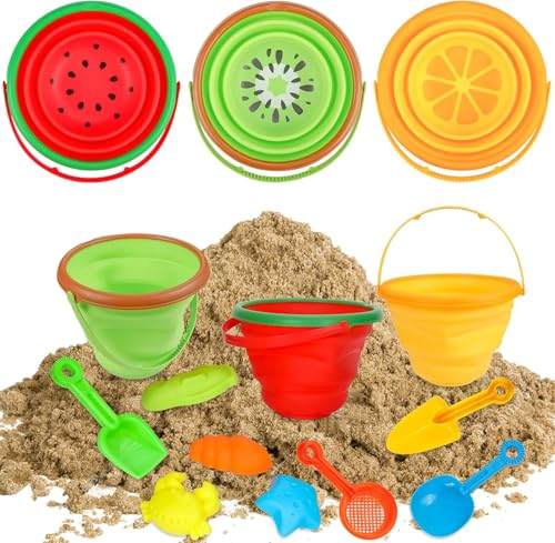 ThinkMax Strand-Sandspielzeug-Set für Kinder, zusammenklappbarer, Faltbarer Strandeimer, Reise-Strandspielzeug für Sommer, Outdoor, Camping, Angeln, Wanne für Kleinkinder, Jungen und Mädchen ThinkMax Strand-Sandspielzeug-Set für Kinder, zusammenklappbarer, Faltbarer Strandeimer, Reise-Strandspielzeug für Sommer, Outdoor, Camping, Angeln, Wanne für Kleinkinder, Jungen und Mädchen von ThinkMax