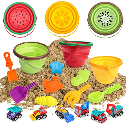 ThinkMax Strand-Sandspielzeug-Set für Kinder, zusammenklappbarer, Faltbarer Strandeimer, Reise-Strandspielzeug für Sommer, Outdoor, Camping, Angeln, Wanne für Kleinkinder, Jungen und Mädchen ThinkMax Strand-Sandspielzeug-Set für Kinder, zusammenklappbarer, Faltbarer Strandeimer, Reise-Strandspielzeug für Sommer, Outdoor, Camping, Angeln, Wanne für Kleinkinder, Jungen und Mädchen von ThinkMax