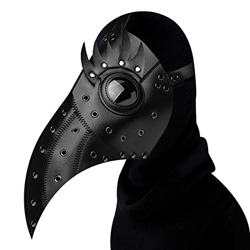 ThinkTop Pest Arzt Vogelmaske Lange Nase Schnabel Cosplay Steampunk Halloween Kostüm Requisiten Festival Party Dress Up (Schwarz Stil 4) von ThinkTop