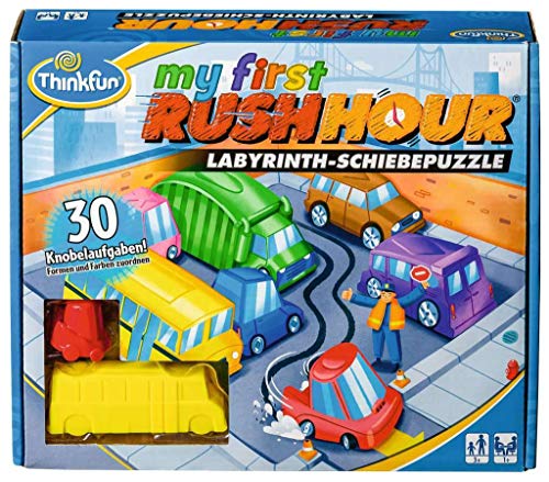 ThinkFun 76412 - My first Rush Hour - Das bekannte Stau-Spiel für Kinder ab 3 Jahren, Logikspiel für 1 Spieler, mit Aufgaben für Anfänger und Experten von Thinkfun