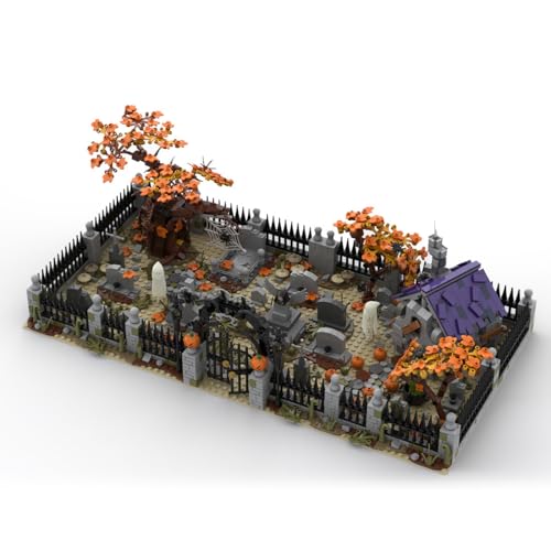 Halloween Modularer Friedhof Bausteinset, Geisterhafter Friedhof Modell mit Hexenhaus, Kreatives Halloween Klemmbausteine, Spukhaus Gebäude Bausteine, Deko & Geschenk für Erwachsene, 1975 Teile Halloween Modularer Friedhof Bausteinset, Geisterhafter Friedhof Modell mit Hexenhaus, Kreatives Halloween Klemmbausteine, Spukhaus Gebäude Bausteine, Deko & Geschenk für Erwachsene, 1975 Teile von Thinkizen