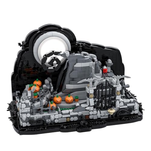 Halloween Spiral Hill Bausteinset, Gruselige Hügel Szene Zum Selberbauen, Kreatives Halloween Klemmbausteine, Modellbau Deko & Geschenkidee für Erwachsene, 1657 Teile von Thinkizen
