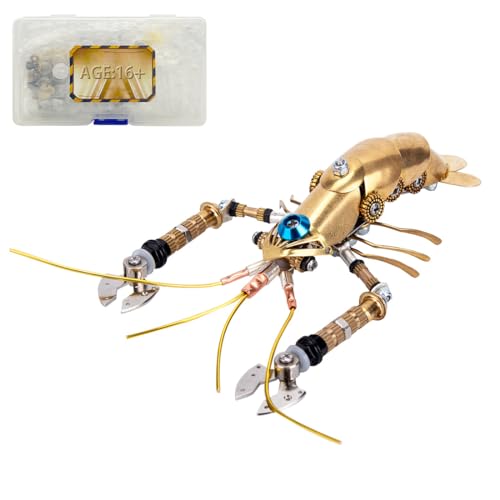 Thinkizen 3D-Metall-Puzzles für Erwachsene, Steampunk, mechanisches Hummer-Puzzle-Modellbausatz, Marinekreatur-Bausatz, DIY-Modell, Geschenke und Desktop-Dekoration für Hobbyisten, 100 + Teile von Thinkizen