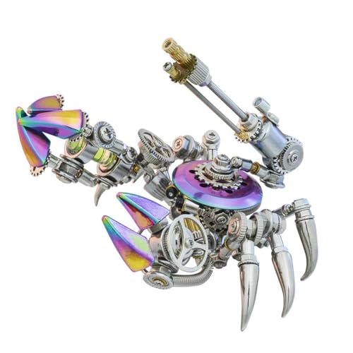 Thinkizen 3D Metallpuzzle Mechanisches Krabbenmodell, DIY Lebensechtes Steampunk Domineering Crab Assembly Kit mit Beleuchtung, mechanische Meeresorganismen, kreatives Geschenk für Erwachsene und von Thinkizen