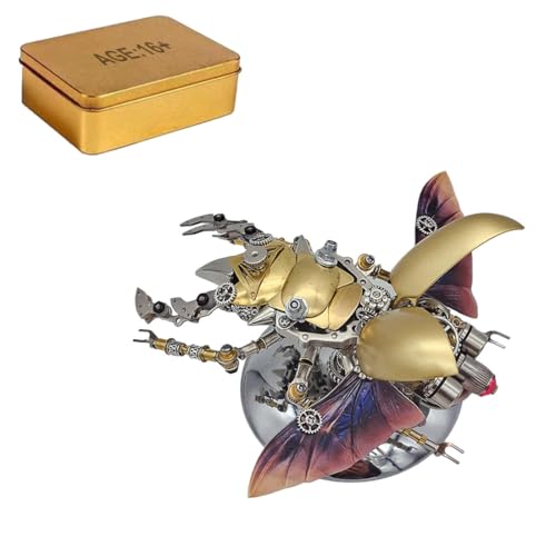 Thinkizen 3D Metallpuzzles für Erwachsene, Steampunk Metall Mechanische Giraffe Hirsch Käfer Puzzle Modellbausatz mit LED-Lichtern, Insekten Bausatz DIY Modell, Geschenke & Desktop Dekor für von Thinkizen