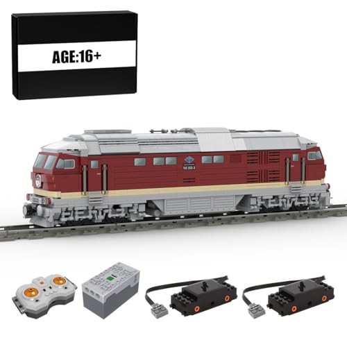 Thinkizen BR132 Diesellokomotive Bausteine Zug, Dampflok-Modell Set, Eisenbahn Baustein Zug, Authentisches DDR-Lokomotivmodell, Elektrischer Zugsets für Erwachsene, 1454 Teile von Thinkizen