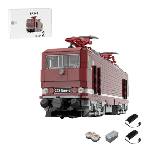 Thinkizen BR243 Bausteine Zug, Deutsche Elektrolokomotive Set, Eisenbahn Baustein Zug, Kompatibel mit Zugsets, Elektrischer Zugsets für Erwachsene, 1328 Teile von Thinkizen