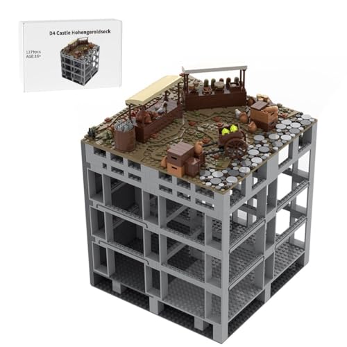 Thinkizen Burg Hohengeroldseck Klemmbaustein-Modell, Historisches Burgenmodell aus 62 Modulen, Landschaftserweiterung, Geschenk für Geschichtsinteressierte und Burgensammler, 1279 Teile von Thinkizen