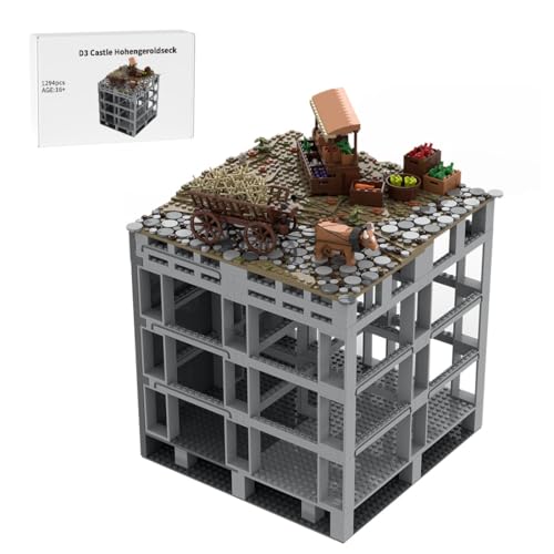 Thinkizen Burg Hohengeroldseck Klemmbaustein-Modell, Historisches Burgenmodell aus 62 Modulen, Landschaftserweiterung, Geschenk für Geschichtsinteressierte und Burgensammler, 1294 Teile von Thinkizen