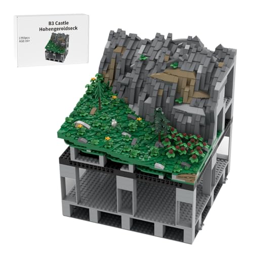 Thinkizen Burg Hohengeroldseck Klemmbaustein-Modell, Historisches Burgenmodell aus 62 Modulen, Landschaftserweiterung, Geschenk für Geschichtsinteressierte und Burgensammler, 1350 Teile von Thinkizen