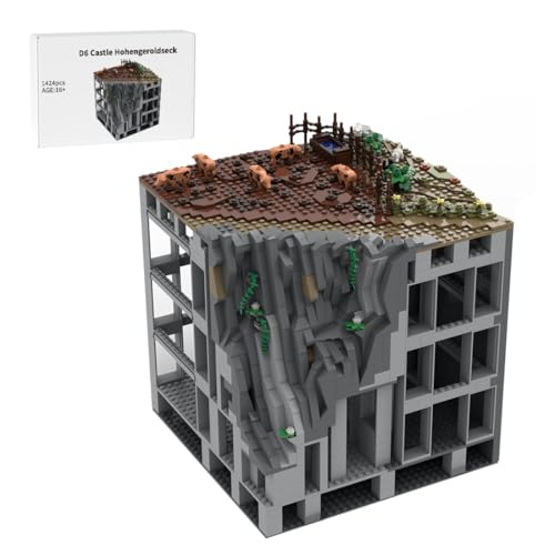 Thinkizen Burg Hohengeroldseck Klemmbaustein-Modell, Historisches Burgenmodell aus 62 Modulen, Landschaftserweiterung, Geschenk für Geschichtsinteressierte und Burgensammler, 1424 Teile von Thinkizen