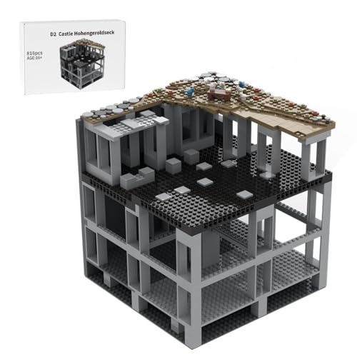 Thinkizen Burg Hohengeroldseck Klemmbaustein-Modell, Historisches Burgenmodell aus 62 Modulen, Landschaftserweiterung, Geschenk für Geschichtsinteressierte und Burgensammler, 816 Teile von Thinkizen
