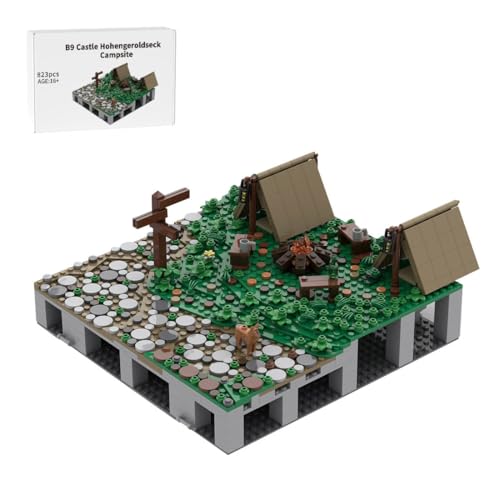 Thinkizen Burg Hohengeroldseck Klemmbaustein-Modell, Historisches Burgenmodell aus 62 Modulen, Landschaftserweiterung, Geschenk für Geschichtsinteressierte und Burgensammler, 823 Teile von Thinkizen