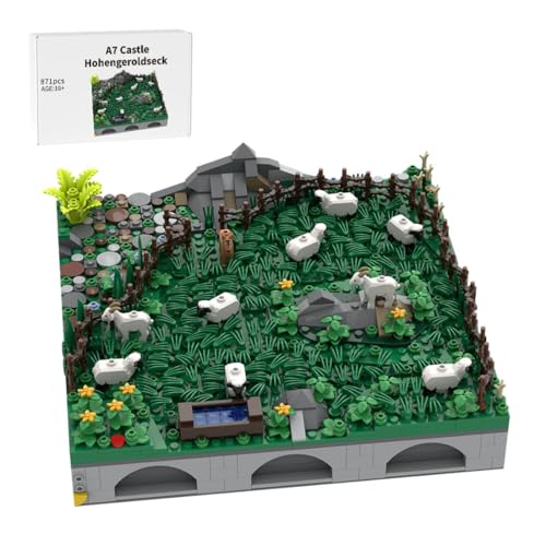 Thinkizen Burg Hohengeroldseck Klemmbaustein-Modell, Historisches Burgenmodell aus 62 Modulen, Landschaftserweiterung, Geschenk für Geschichtsinteressierte und Burgensammler, 871 Teile von Thinkizen