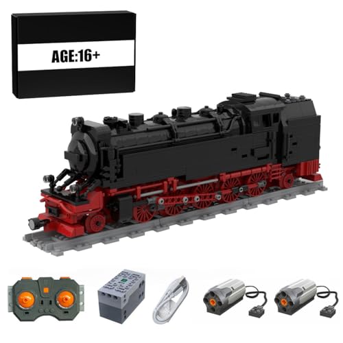 Thinkizen Dampflokomotive Baustein-Set, Eisenbahn Baustein Zug, Eisenbahnwagen-Modell mit Motorisiert & ferngesteuert, Kompatibel mit Zugsets, Erwachsene, 1066 Teile von Thinkizen