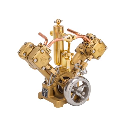 Thinkizen Dampfmaschine Modellbausatz, RW-V2 Mini V-Form Doppelzylinder Dampfmaschine mit Vorwärts- und Rückwärtsdrehung, Hochleistungsmodell für 70-130 cm Dampfschiffe, Geschenk für Erwachsene Thinkizen Dampfmaschine Modellbausatz, RW-V2 Mini V-Form Doppelzylinder Dampfmaschine mit Vorwärts- und Rückwärtsdrehung, Hochleistungsmodell für 70-130 cm Dampfschiffe, Geschenk für Erwachsene von Thinkizen