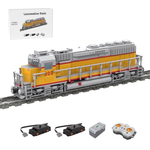 Thinkizen GP40 Diesellok Bausteine Zug, 4-achsige Hochleistungs-Lokomotive im US-Design, Dampflok-Modell, Eisenbahn Baustein Zug, Elektrischer Zugsets für Erwachsene, 1146 Teile von Thinkizen