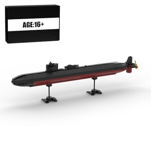 Thinkizen Los Angeles Klasse Atom-U-Boot-Spielzeug-Baustein-Set, 1:300 Militär-Schlachtschiff-Modellbausatz für Erwachsene, kreatives Militär-Bauspielzeug, Geschenk für Jungen, 305Teile von Thinkizen