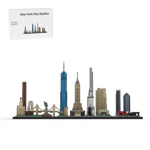 Thinkizen New York City Bausteine Set, 1/2000 Moderne New York Skyline-Modellbausatz mit Gute Qualität, ikonischen Stadt, Home und Büro-Deko, Geschenke für Erwachsene, 1871 Teile Thinkizen New York City Bausteine Set, 1/2000 Moderne New York Skyline-Modellbausatz mit Gute Qualität, ikonischen Stadt, Home und Büro-Deko, Geschenke für Erwachsene, 1871 Teile von Thinkizen