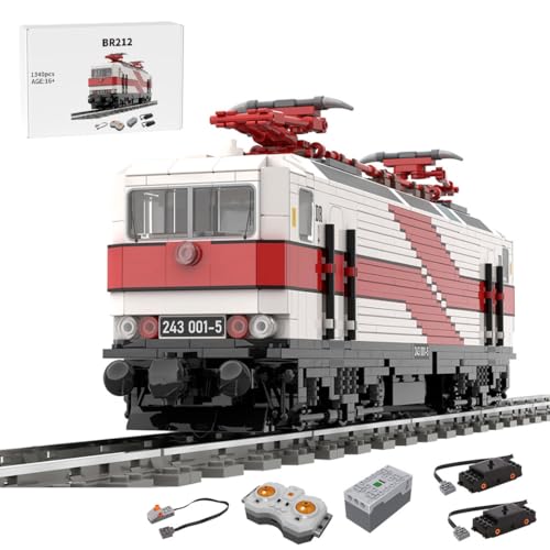Thinkizen Personenzug Bausteine Zug, BR212 Lokomotive Set Eisenbahn Bauspielzeug mit Lichtfunktion, Eisenbahn Baustein Zug, Kompatibel mit Zugsets, Geschenk für Erwachsene, 1340 Teile von Thinkizen