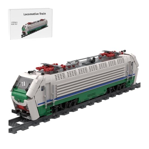 Thinkizen Personenzug Bausteine Zug, E402B Lokomotive Set Eisenbahn Bauspielzeug, Eisenbahn Baustein Zug, Kompatibel mit Zugsets, Geschenk für Erwachsene, 1282 Teile von Thinkizen
