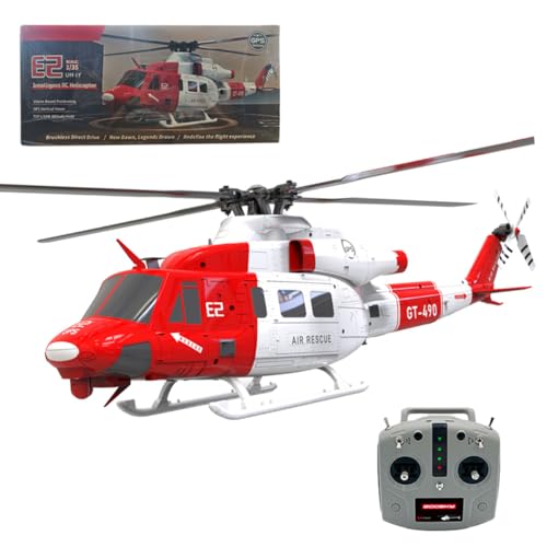 Thinkizen RC Hubschrauber für Erwachsene, E2 UH-1Y RC Hubschrauber 1:35 2.4G 6CH Dual Brushless Simulation Militärflugzeug mit GPS, Lidar Positionierung & Rettungslivery, Flugzeug Geschenk für von Thinkizen