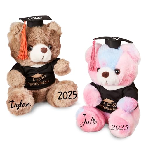 Thinocusty Personalisierter Abschlussbär 2025, Plüschbär mit Namen, niedlicher Vorkindergarten Vorschule High School College Abschluss Geschenke für Kinder Studenten Thinocusty Personalisierter Abschlussbär 2025, Plüschbär mit Namen, niedlicher Vorkindergarten Vorschule High School College Abschluss Geschenke für Kinder Studenten von Thinocusty