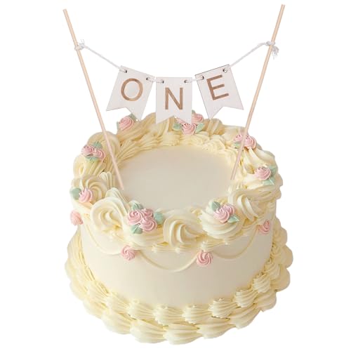 Handgefertigter Tortenaufsatz zum 1. Geburtstag,Cake Topper 1. Geburtstag,Tortendeko 1. Geburtstage Mädche Junge,Holz Tortendeko 1. Jahrestagsfeier,1 Jahr Alt Baby Tortendek Geburtstage,für Jubiläums von Thinp