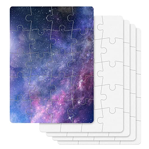 Thinp 5 Stück Wärmeübertragung Puzzleteile Blanko-Puzzle Sublimationsübertragung Weiß Puzzle Sublimation Rohlinge Leeres Puzzle für Kinder Bemalen und Individuell Gestalten DIY Kunst und Handwerk von Thinp