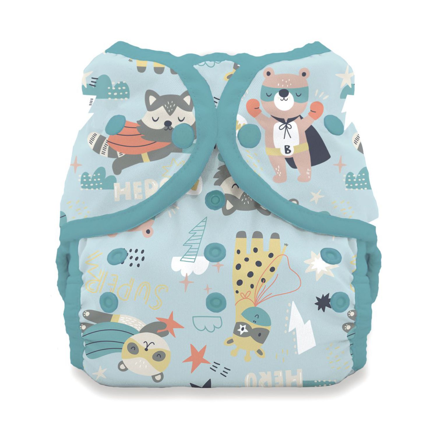 Thirsties Duo Wrap Überhose (Druck) - Größe 1 (3 - 8 kg) Super Hero von Thirsties